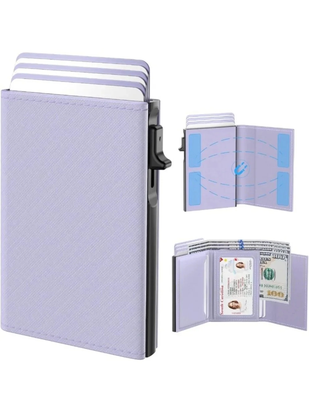 Genuine Leather RFID Blocking Women's Wallet, Slim Minimalist Card Holder